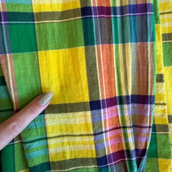 Vintage Polo Ralph Lauren Madras Plaid Buttondown Shirt in Yellow Multi size XL - Picture 9 of 9